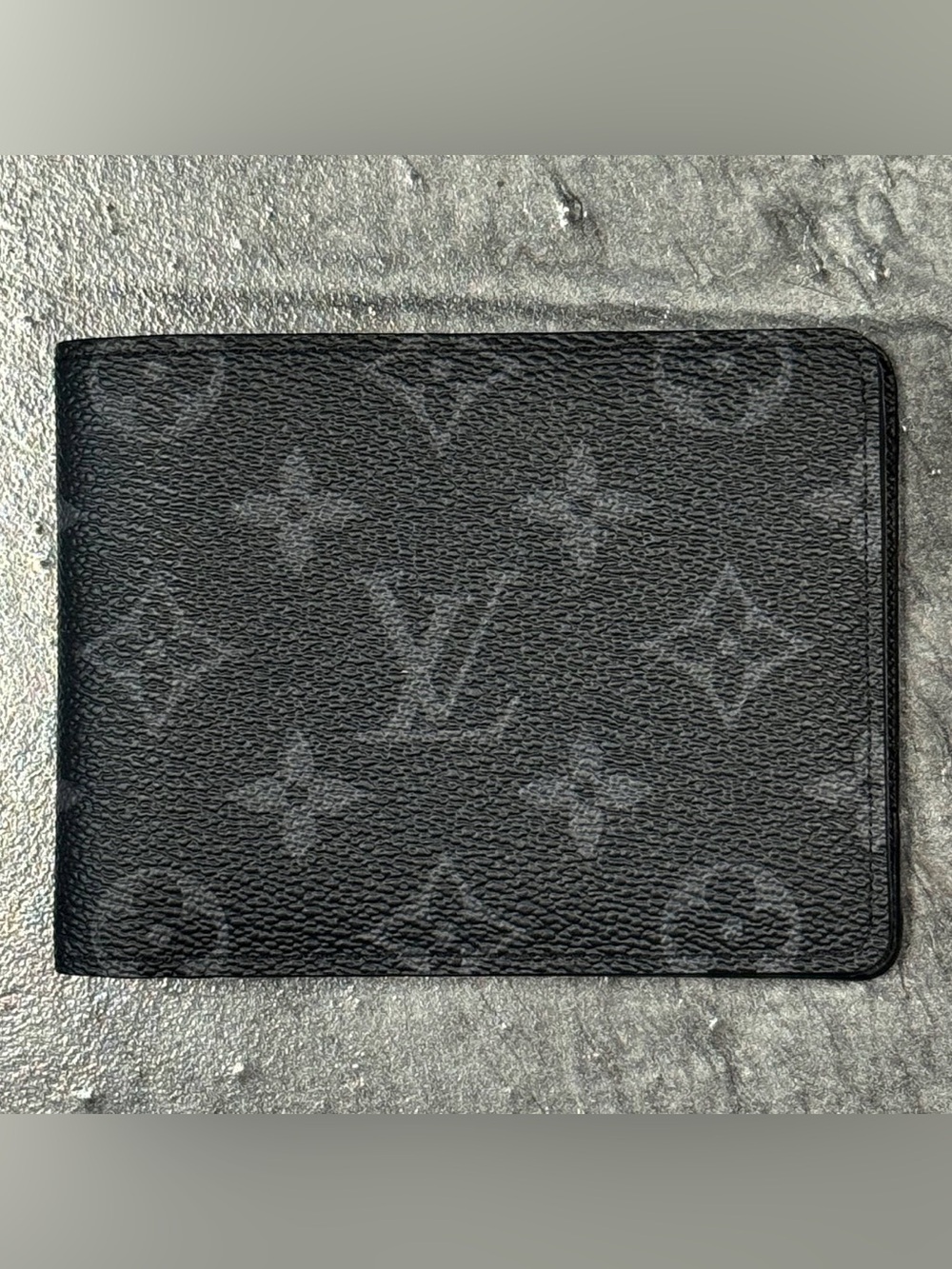 Louis Vuitton Slender Wallet Monogram 5 slot Black Eclipse